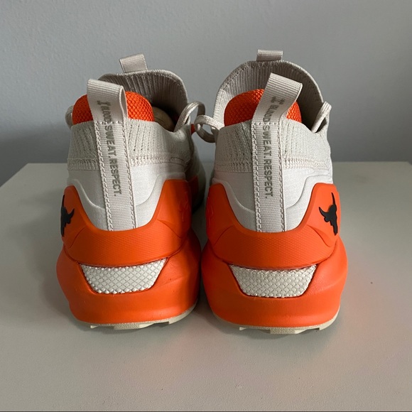 Under Armour Project Rock 3 “Summit White Rogue Orange” Gym Training Shoes - Picture 5 of 9